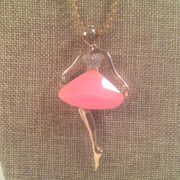 Jewelry - Pink Ballerina Dancer Necklace